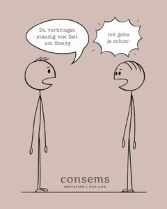 Kommunikation mit den vier Seiten einer Botschaft